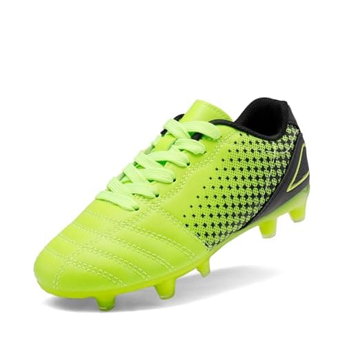 DREAM PAIRS Crampons de football en plein air pour garçons et filles, chaussures de football athlétiques pour enfants, taille 6, grand enfant, néon/vert/noir, SUPERFLIGHT-1K