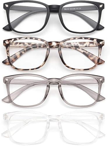 Gaoye Lunettes bloquant la lumière bleue, lunettes carrées tendance fausses nerd anti-rayons UV pour ordinateur de jeu pour femmes/hommes