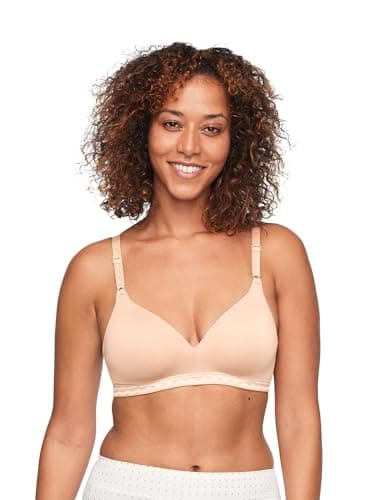 Warners Blissful Benefits Soutien-gorge confort super doux sans fil légèrement doublé pour femme RM1691W, caramel écossais, 34B
