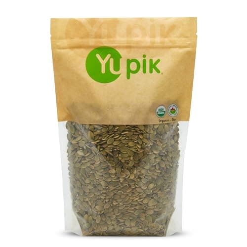 Yupik Organic Raw Pumpkin Seeds, No Shell, 1 kg, Gluten-Free, Non-GMO, Kosher, Vegan, Shelled Pepitas, Salt-Free, Plant-Based Protein, Source of...