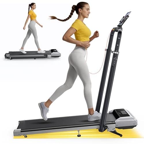 TOPUTURE Foldable Walking Pad with 12% Incline, Folding Under Desk Treadmill for Home/Office 6 in 1, Adjustable Portable Compact Treadmill with...