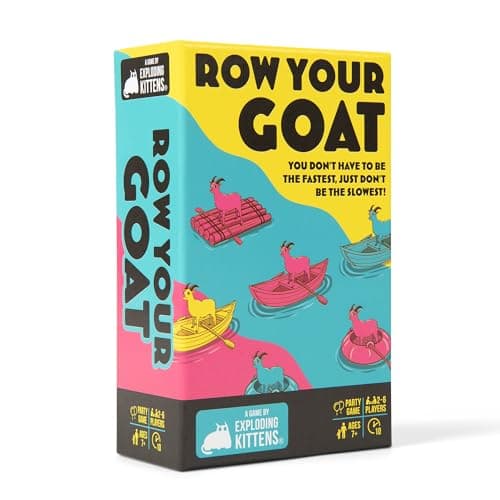 Exploding Kittens présente : Row Your Goat – Un jeu de Tic Tac Toe à tir rapide – 2 à 6 joueurs – 7 ans et plus – Jeu familial – Jeu de fête pour une soirée de jeu en famille