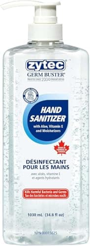 ZYTEC BUSTER DE GERMES | GEL DÉSINFECTANT POUR LES MAINS À L'ALOE 70% | 1030 ml / 34,8 onces liquides | FABRIQUÉ AU CANADA