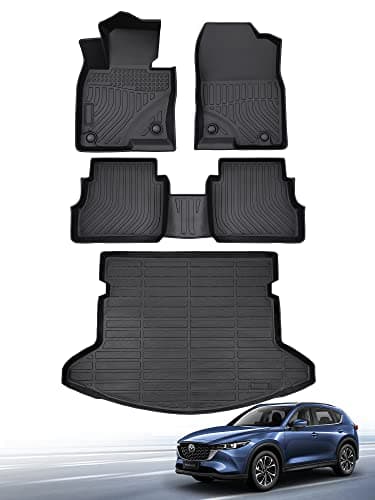 pour tapis de sol Mazda CX-5 2025 2024 2023 2022 2021 2020 2019 2018 2017, pour tapis de sol toutes saisons Mazda CX5, tapis de coffre, doublure de coffre, compatible avec...