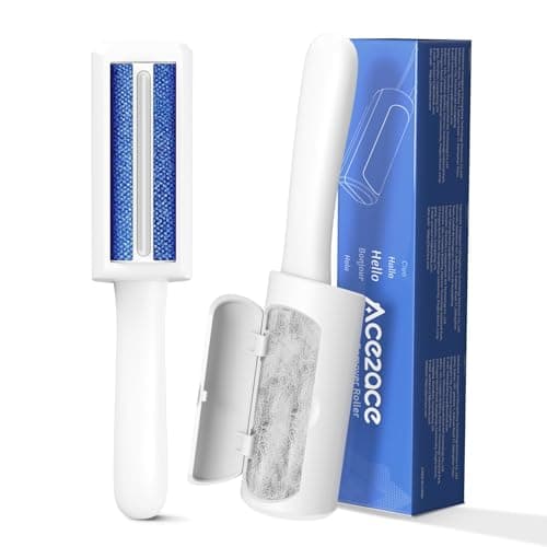 ACE2ACE Rouleau épilateur pour animaux de compagnie, mini rouleau à peluches réutilisable pour brosse d'épilation pour animaux de compagnie pour chiens et chats, fourrure d'animal autonettoyante du tapis,...