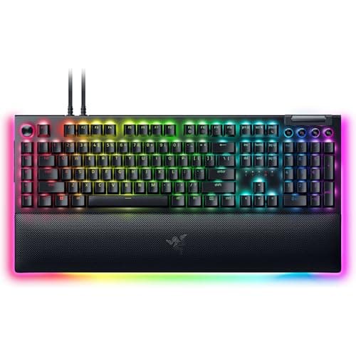 Razer BlackWidow V4 Pro Wired Mechanical Gaming Keyboard: Green Switches Tactile & Clicky - Doubleshot ABS Keycaps - Command Dial - Chroma RGB -...
