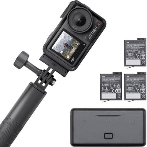 DJI Osmo Action 4 Adventure Combo, 4K/120fps Waterproof Action Camera with a 1/1.3-Inch Sensor, 10-bit & D-Log M Color Performance, Up to 7.5 h...