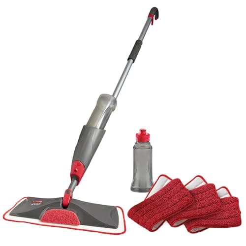 Rubbermaid Microfiber Reveal Spray Mop Floor Cleaning Kit with 3 Microfiber Wet Pads, 1 Solution Refillable Bottles for Wet & Dry Use, Washable &...