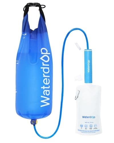 Paille de filtre à eau par gravité Waterdrop, système de filtration d'eau de camping, survie du purificateur d'eau pour les voyages, sac à dos...