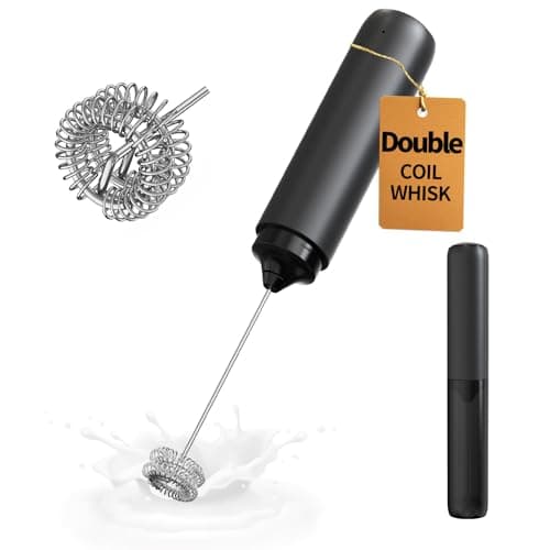 CIRCLE JOY Electric Milk Frother Handheld, Rechargeable Coffee Frother with Dual Spring Whisk, Portable Hand Frother Wand Drink Mixer for Coffee,...