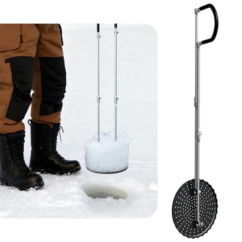 AOWALEN Écumoire de pêche sur glace de 8 pouces, accessoires d'équipement de pêche sur glace permettant d'économiser des efforts, écumoire de pêche sur glace ramassant la glace instantanément, glace en métal...