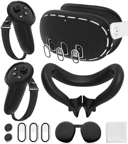 Ensemble de couvertures en silicone compatibles avec les accessoires Oculus/Meta Quest 3, couverture de poignées de contrôleur tactile, couverture de coque VR, couverture d'interface faciale,...