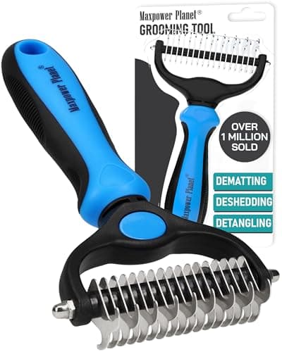 Maxpower Planet Brosse de toilettage pour animaux de compagnie – Double face, démêlage (A1 bleu, grand)