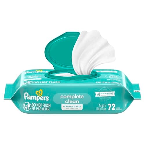 Pampers Complete Clean Baby Wipes - Fragrance Free 1X Pop-Top Packs, 1 Pack (Count of 72)
