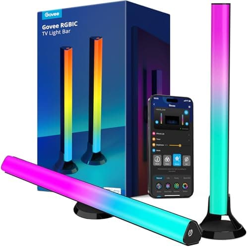 Govee RGBIC Light Bars, 15 Inches WiFi TV Backlight Suitable for 45-70 inch TVs, Smart Light Bars with Multiple Placement Options, Work with Alexa...