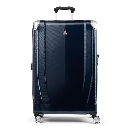 Travelpro Pathways 3 Hardside Expandable Luggage, 8 Spinner Wheels, Lightweight Hard Shell Suitcase, Royal Blue, Checked Large