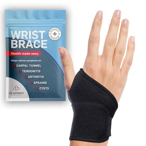 Attelle de poignet Dr. Arthritis Essentials, bandes de poignet réglables pour la stabilité et le confort, attelle de main en néoprène et en nylon pour le travail, le sport, l'haltérophilie,...