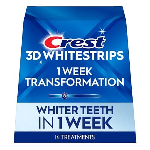 Crest 3D Whitestrips Kit de blanchiment des dents à domicile 1 semaine, 14 traitements, 8 niveaux plus blancs