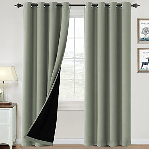 H.VERSAILTEX 100% Blackout Curtains for Bedroom Thermal Insulated Blackout Curtains 84 inch Length Heat and Full Light Blocking Curtains for Living...