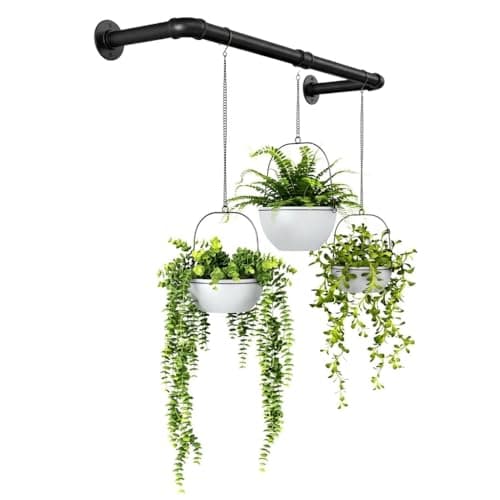 Bamworld Hanging Planters for Indoor Plants Plant Hanger Indoor Hanging Plant Rod 36.2in Window Plant Shelves Metal Rod Pot Not Included