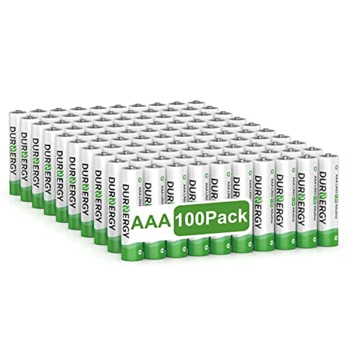 DURNERGY Lot de 100 piles AAA, triples piles AAA 1200 mAh pour télécommande, piles AAA, pile alcaline LR03 AAA, durée de conservation de 10 ans