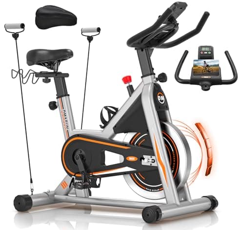 Vélo d'exercice, vélo stationnaire à résistance magnétique amélioré DMASUN pour la maison avec cordes de traction, capacité de 350 lb, entraînement...