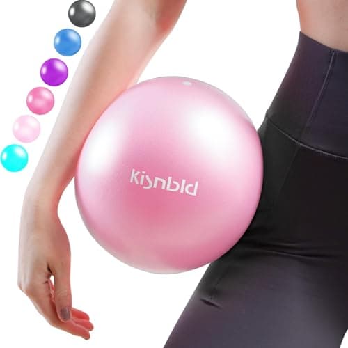 kisnbld Small Exercise Ball, 9 Inch Mini Pilates Ball, Anti Burst and Slip Resistant Mini Yoga Ball for Stability, Fitness, Physical Therapy,...