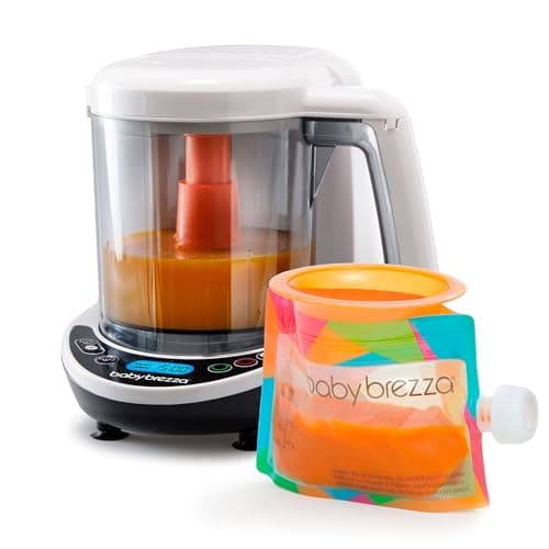 Baby Brezza One Step Baby Food Maker Deluxe - Auto Shut Off, Dishwasher Safe Cooker and Blender to Steam + Puree Organic Food for Infants +...