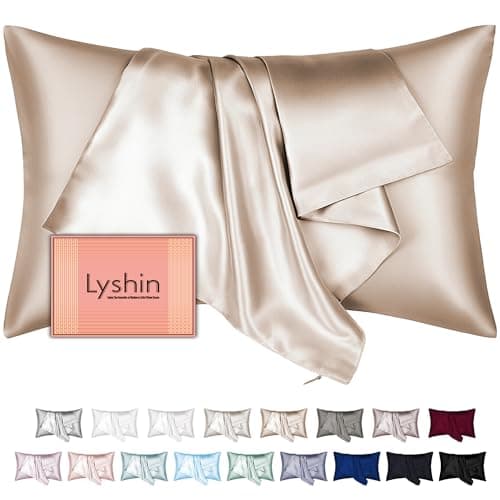 Taies d'oreiller en soie de mûrier de taille standard avec fermeture à glissière cachée, taie d'oreiller en satin de soie rafraîchissante ultra lisse et douce pour les cheveux et la peau,...