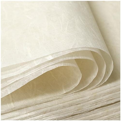FIVEIZERO 50/100 Sheets A4 Mulberry Paper, Natural Fiber Rice Paper, 8.3x11.7in Natural Decoupage Tissue Paper for Writing, Painting, Decorative...