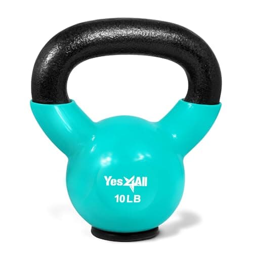 Yes4All Kettlebells Base en caoutchouc, ensemble de kettlebells pour femmes, poids de kettlebells de musculation (10-65 lbs)