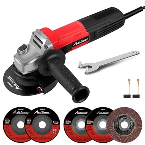 AVID POWER Angle Grinder, 7.5-Amp 4-1/2 inch Electric Grinder Power Tools with Grinding Wheels, Cutting Wheels, Flap Disc and Auxiliary Handle for...