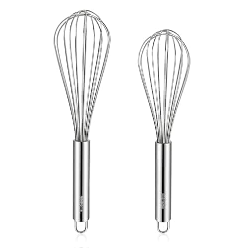 Fouet NileHome, ensemble de fouets en acier inoxydable 8" 10" Fouet de cuisine Outil de fouet de cuisine Fouets métalliques pour cuisiner, fouetter, mélanger, battre,...
