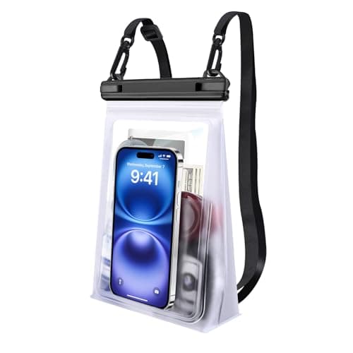 Grande pochette étanche pour téléphone [avec bande d'étanchéité], sac sec pour téléphone portable pour iPhone 17 16 15 14 13 Pro Max Galaxy S25 S24 S23 S22 tous les appareils,...