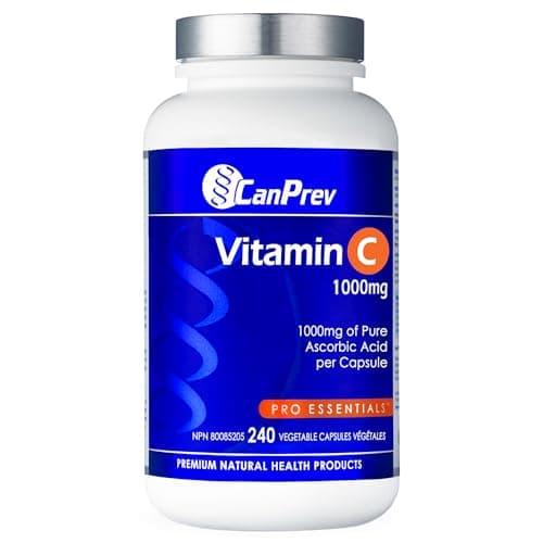 CanPrev Vitamine C 1000 mg 240 gélules végétales Approvisionnement de 240 jours, soutien antioxydant quotidien, aide à maintenir des os, des dents et des gencives solides, acide ascorbique pur,...