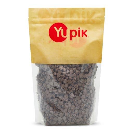Yupik Compound Chocolate Chips, 1 kg, Gluten-Free, Kosher, Salt-Free, Regular Size, Made with Cocoa Powder, Chocolate-Like Flavor, Melts Smoothly,...