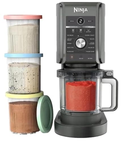 Ninja CREAMi XL Deluxe (CN551CCO) Machine à crème glacée et friandises glacées 11 en 1 avec 4 pintes et couvercles (renouvelé)