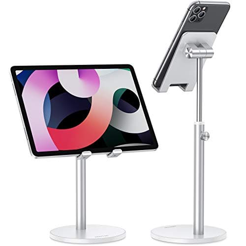 Support de téléphone portable, support de téléphone OMOTON à angle réglable en hauteur, station d'accueil pour téléphone de bureau en aluminium, compatible avec iPhone 17/Mini/Pro/Max, tous...