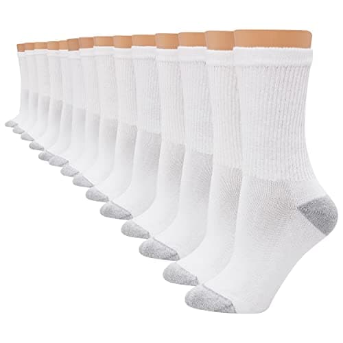Chaussettes Cool Comfort Crew, chaussettes douces évacuant l'humidité, pointures 5-9, paquet de 14