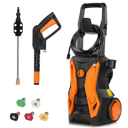 Fazil Nettoyeur haute pression 4000 PSI 2,8 GPM, nettoyeur haute pression électrique avec 5 buses de pulvérisation à connexion rapide, nettoyeur haute pression pour nettoyer les murs du sol de la voiture en plein air...