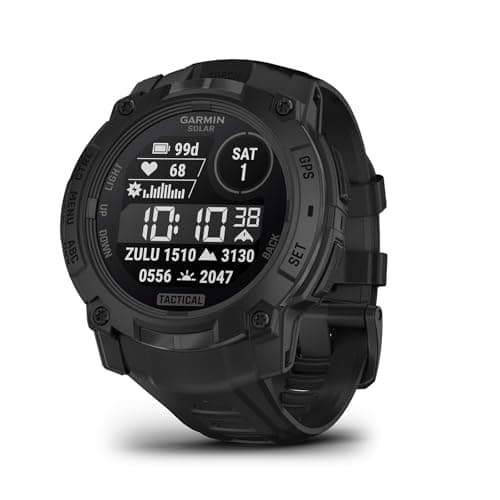 Garmin Instinct® 3 Tactical Edition, 45 mm, écran chargé à l'énergie solaire, montre intelligente GPS d'extérieur robuste