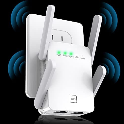 2026 WiFi Extender, AC1200Mbps WiFi Extender Signal Booster, WiFi Booster with Ethernet Port for Home Office, Up to 10200 sq.ft. & Support 55+...