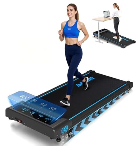 FOUSAE Walking Pad Treadmill with 9% Incline, 4-in-1 6.2MPH Treadmill for Home with Full Screen LED Display, 2.5HP Brush