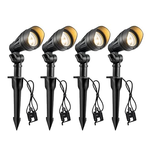 EDISHINE Éclairage paysager à LED basse tension avec angle de faisceau de 35 °, éclairage paysager extérieur 3,2 W 240LM 3000K, CRI 80, projecteurs étanches pour...