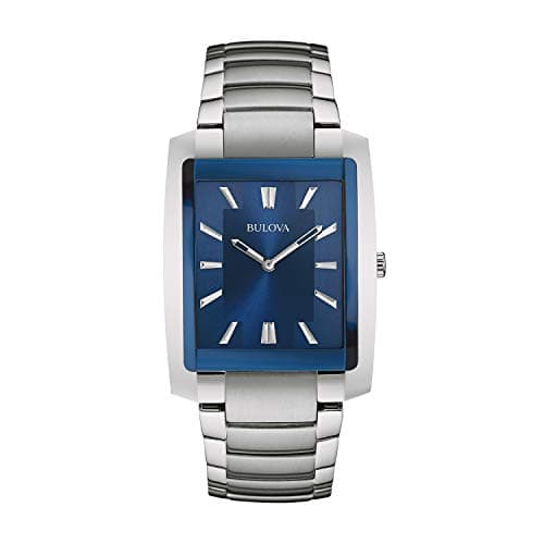 Montre à quartz classique Bulova pour homme, acier inoxydable, ton argenté (modèle : 96A169)