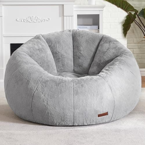 Hobestluk Fauteuils poire Grand canapé pouf pour adultes Fauteuil poire géant confortable avec forme de beignet pour la lecture, Pl...
