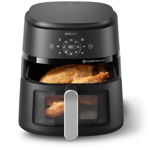 Philips Air Fryer série 2000 – Fonctions 13 en 1, 6,2 L, design compact avec fenêtre de cuisson, noir (NA231/00)