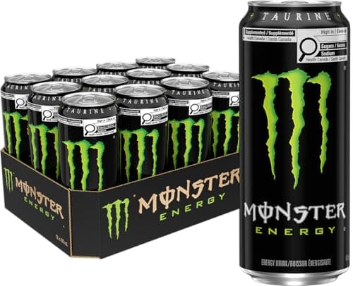 MONSTER ENERGY, Original, canettes de 473 ml (paquet de 12) – Boisson énergisante