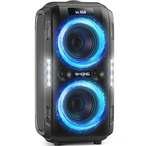 W-KING 270W PEAK Haut-parleur Bluetooth sans fil portable le plus fort Party Boom Box Haut Parleur Bluetooth/Massive 125dB/12 Basses personnalisées, 2*6.5''...
