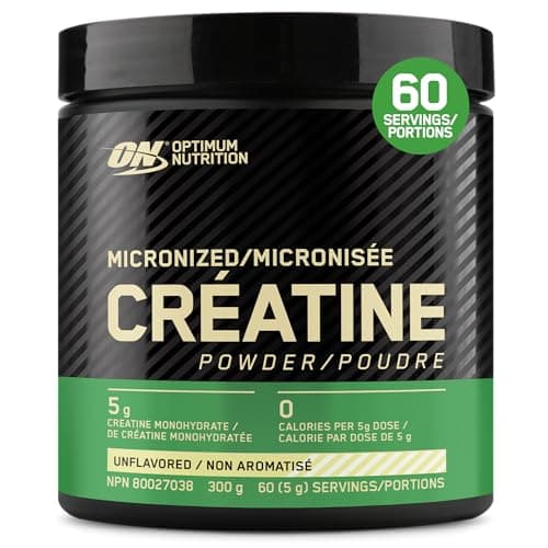 Optimum Nutrition 100 % pure créatine monohydrate poudre micronisée, sans saveur, 300 g - 60 portions (l'emballage peut varier)